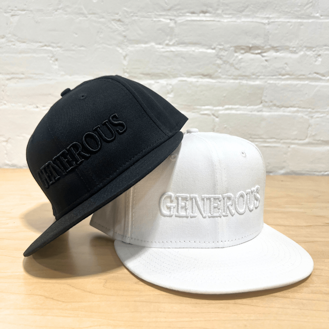 Flat Bill Embroidered Generous Hat Generous Coffee