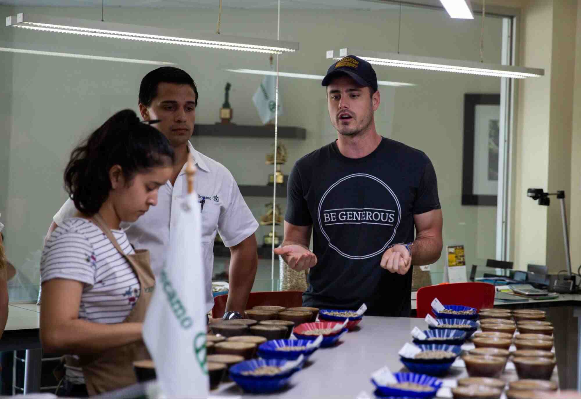 Ben Higgins at a coffee cupping