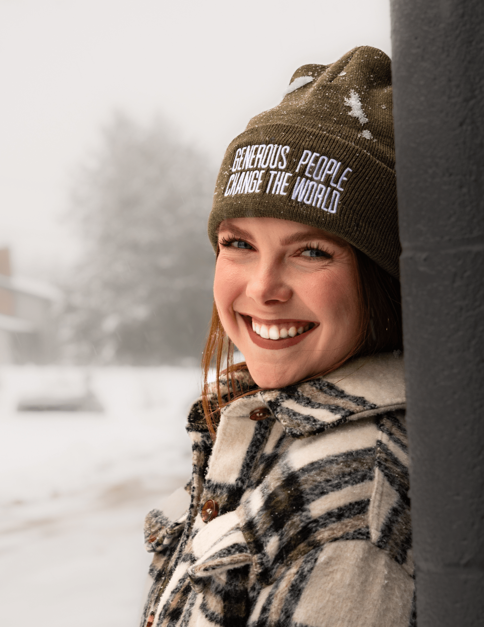 Be Generous - Embroidered Knit Beanie